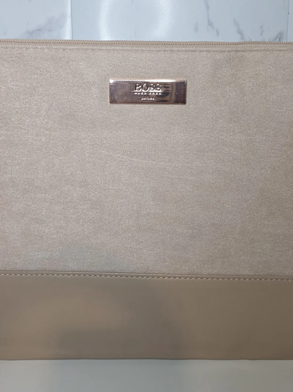 Boss Faux Suede and Leather Pouch
